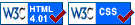 Valid HTML 4.01 and CSS